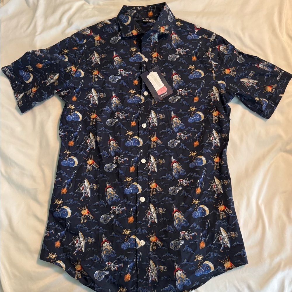Murano printed button up short sleeve Men’s size S